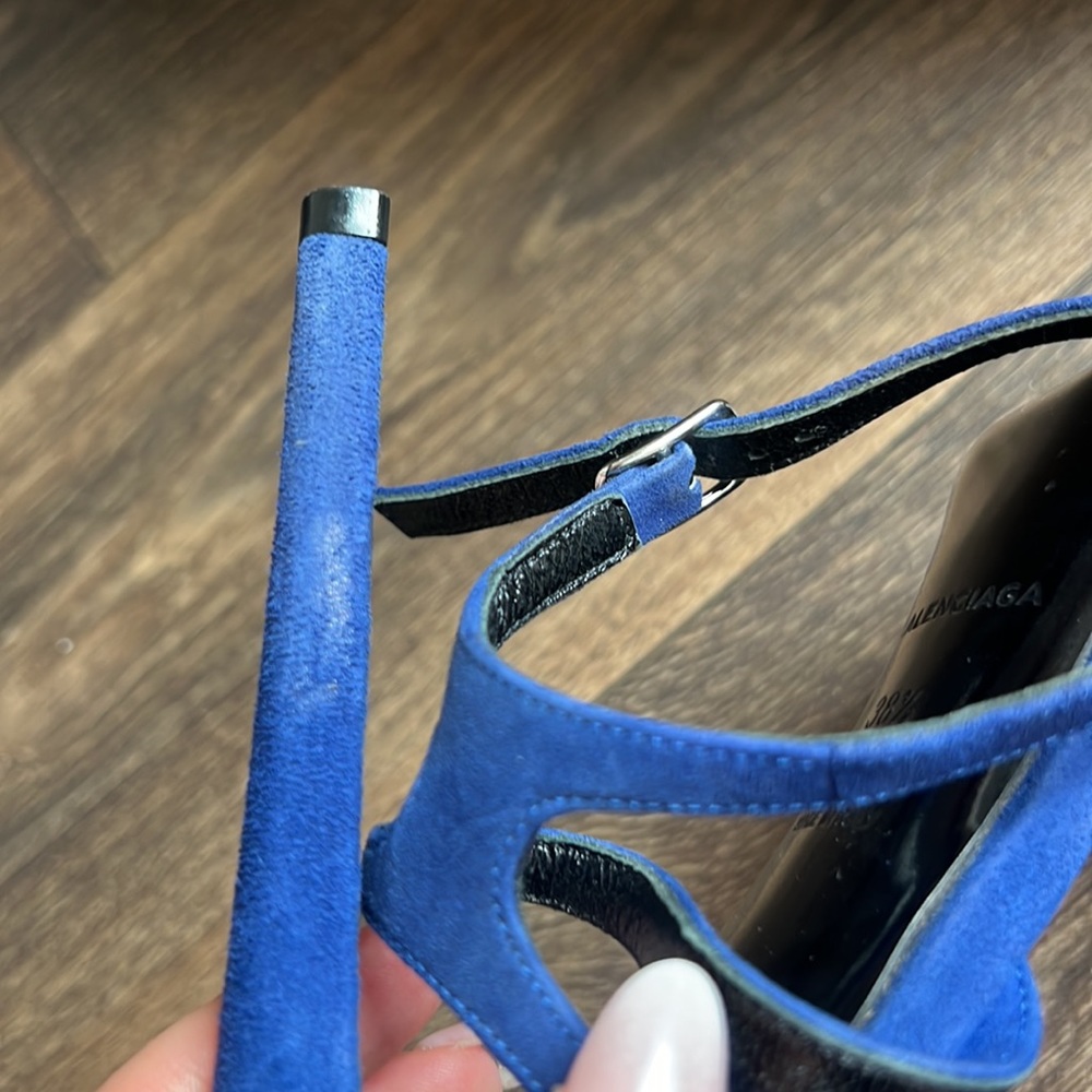 Balenciaga Blue Suede Heels - Picture 8 of 9